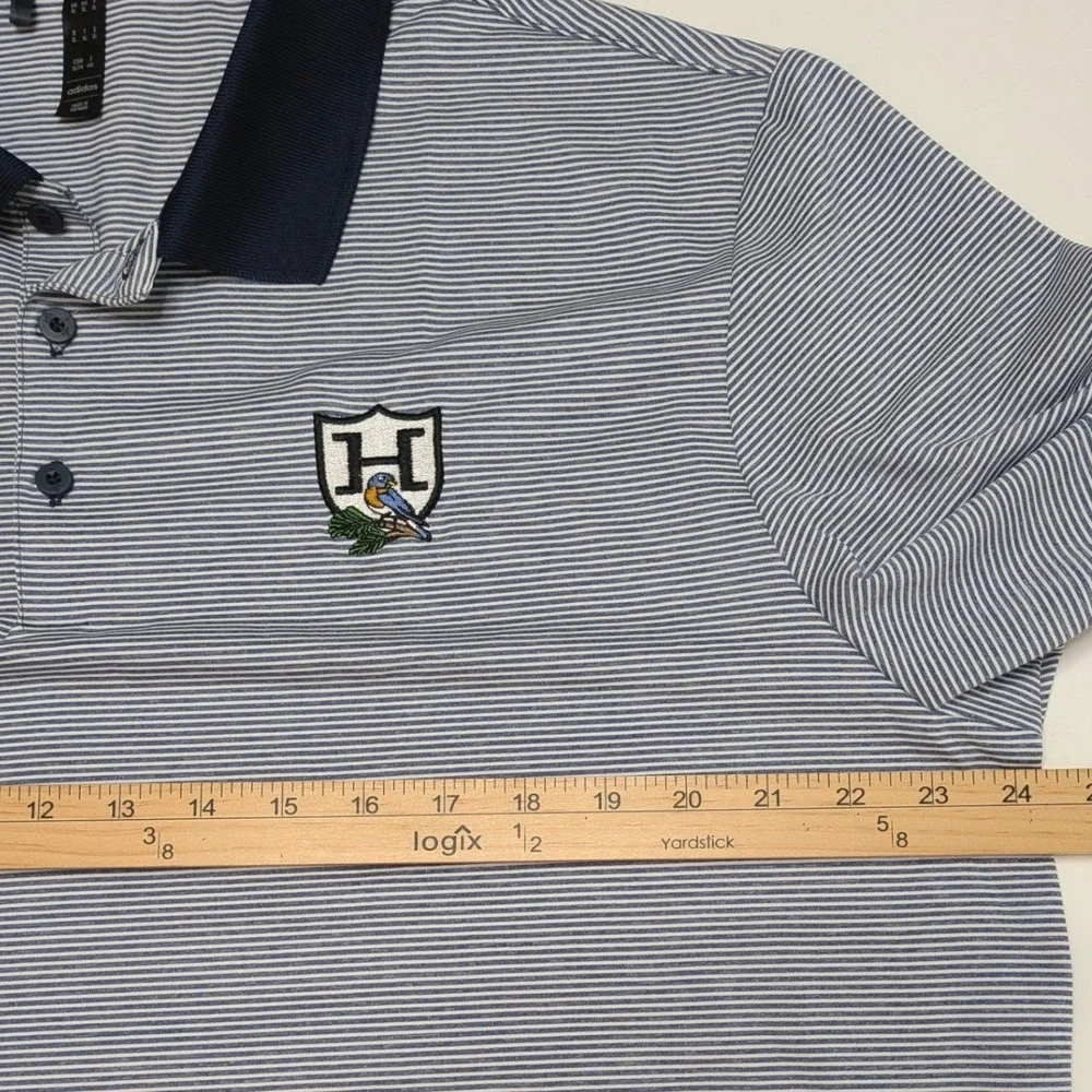 Adidas Hillandale Golf Course Polo Men's XL Blue Stripe IS7208